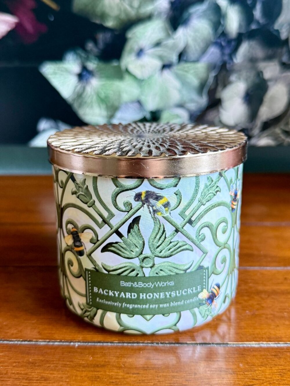NEW BACKYARD HONEYSUCKLE 3-Wick Candle Bath & Body Works